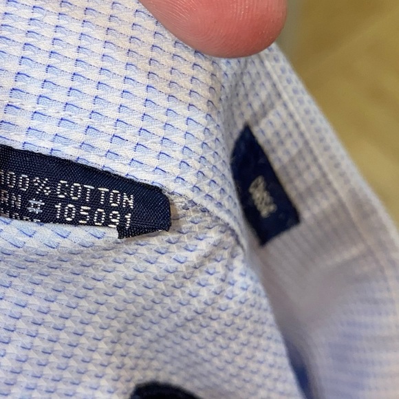 Steven Azzolina Classic Patterned Blue Button Down Dress Shirt - Picture 7 of 8